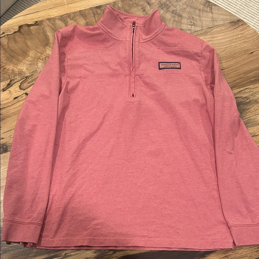 Vineyard Vines Coral Quarter-Zip Top